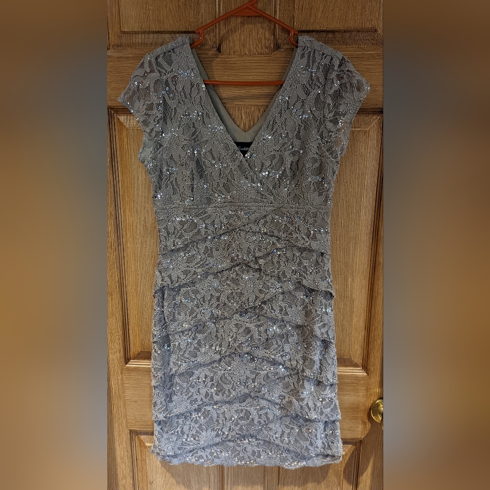 Gorgeous scalloped cocktail dress.